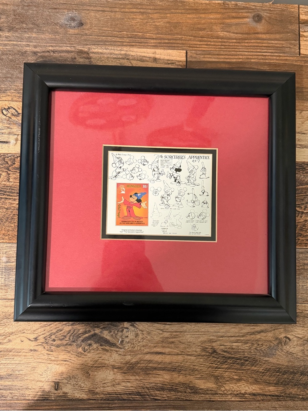 Disney "Sorcerers' Apprentice" Vintage framed Stamp/Art Print